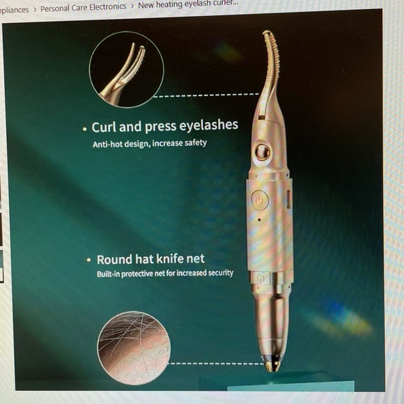 Heated eyelash curler / electric eyebrow round hat knife tool - Picture 3 of 7